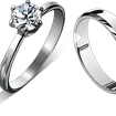 Alianza de boda plana mate con grabado exterior
