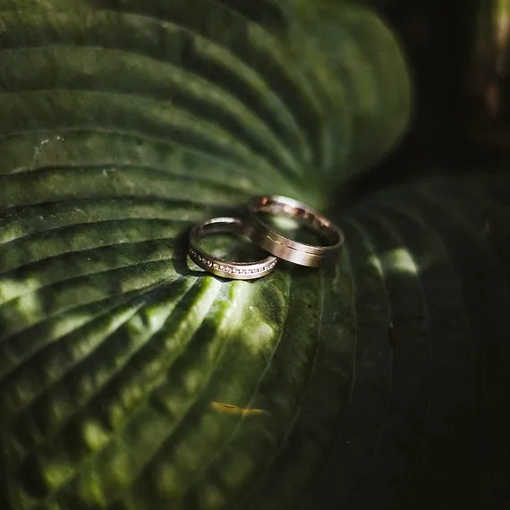 Alianza de boda, plana, matizada-brillo, grabado exterior