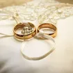 Alianza de boda, plana, matizada-brillo, grabado exterior